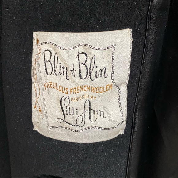 LILLI ANN PARIS black mock neck bow swing coat - Picture 10 of 11